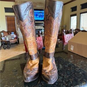 Stylish Brown and Tan Leather Boots
